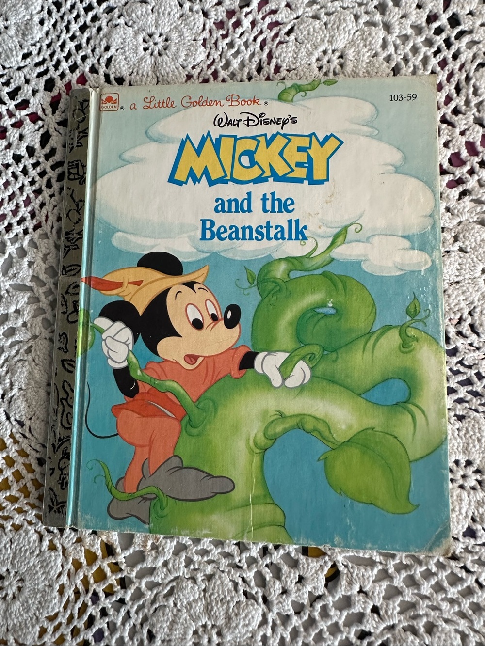Vintage 1988 Walt Disney Mickey and the Beanstalk Little Golden Book